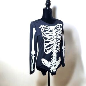 Halloween Glow in the Dark Skeleton Bodysuit- Thick Material NWOT size L